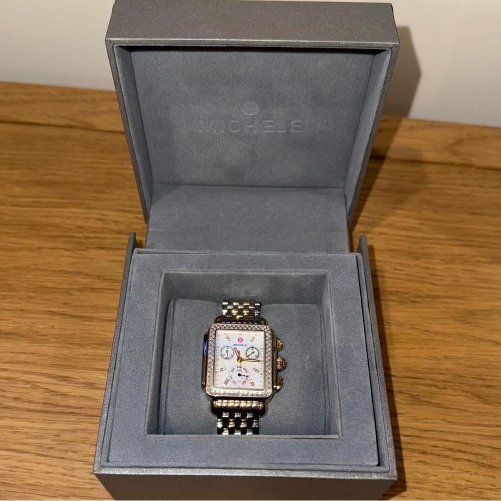 MICHELE Deco Diamond Chronograph Bracelet Watch, 33mm - Picture 5 of 17